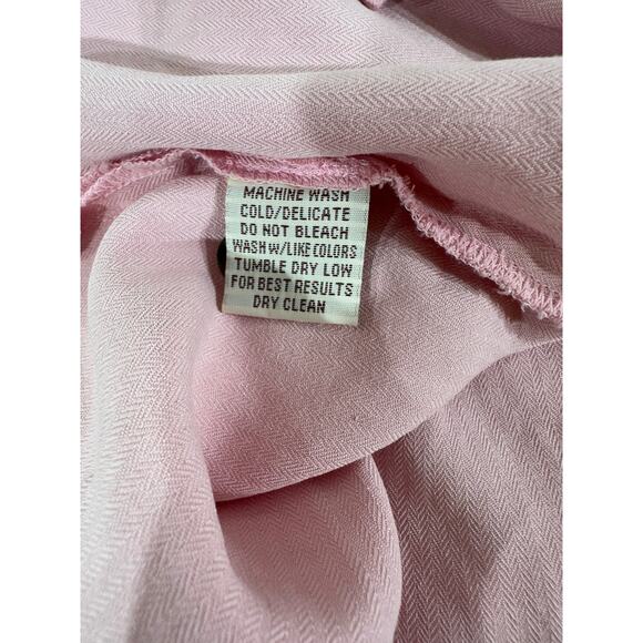 Fonte Mens Medium Button Up Camp Shirt Pastel Pink 100% Washed Silk Vintage - Picture 4 of 8